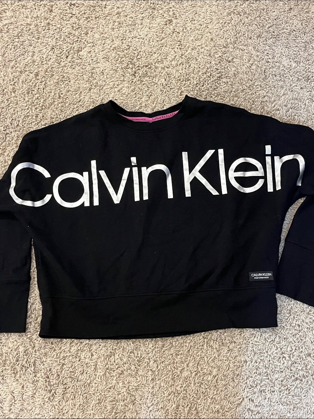 Calvin Klein Black Sweatshirt with Silver Logo
